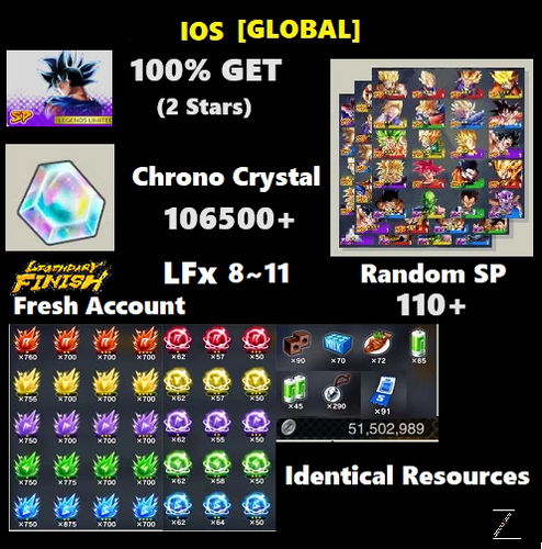 Dragon Ball Legends - Fresh Resource Starter Accounts (IOS EX)