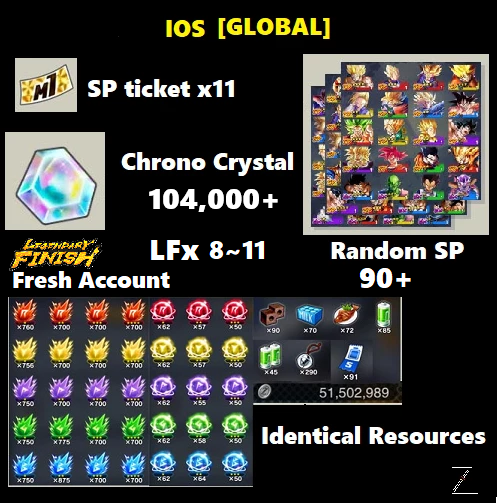 Dragon Ball Legends - Fresh Resource Starter Accounts (IOS Special)