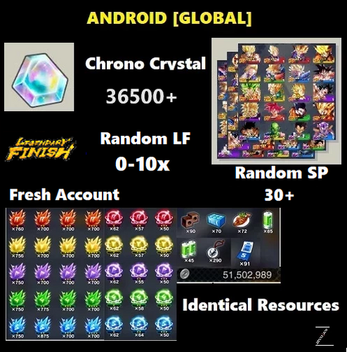 Dragon Ball Legends - Fresh Resource Starter Accounts (Android)
