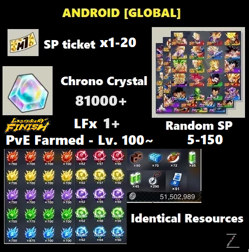 Dragon Ball Legends - Fresh Resource Starter Accounts (Android Semi-Farmed)