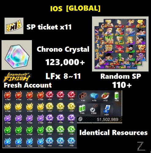 Dragon Ball Legends - Fresh Resource Starter Accounts (IOS EX)