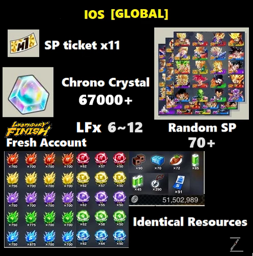 Dragon Ball Legends - Fresh Resource Starter Accounts (IOS)