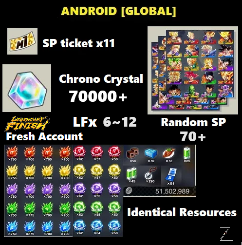 Dragon Ball Legends - Fresh Resource Starter Accounts (Android)
