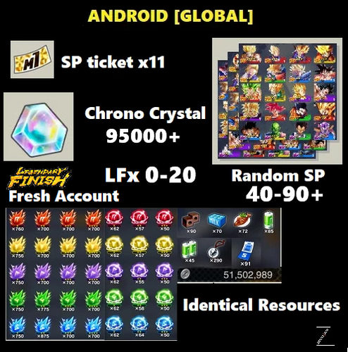 Dragon Ball Legends - Fresh Resource Starter Accounts (Android Special)