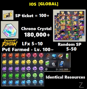 Dragon Ball Legends - Fresh Resource Starter Accounts (IOS Semi-Farmed EX)