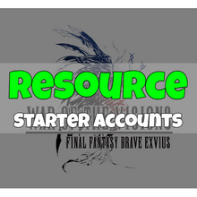 Load image into Gallery viewer, War of the Visions FFBE - Fresh Resource Starter Accounts