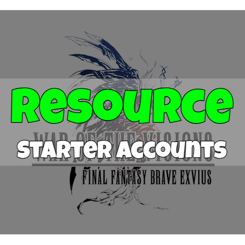 War of the Visions FFBE - Fresh Resource Starter Accounts